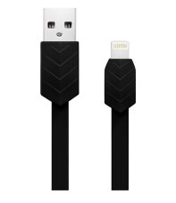 Кабель USB 8 pin подходит для Apple CB-03 плоский 1м черный ISA (гарантия 2 недели)